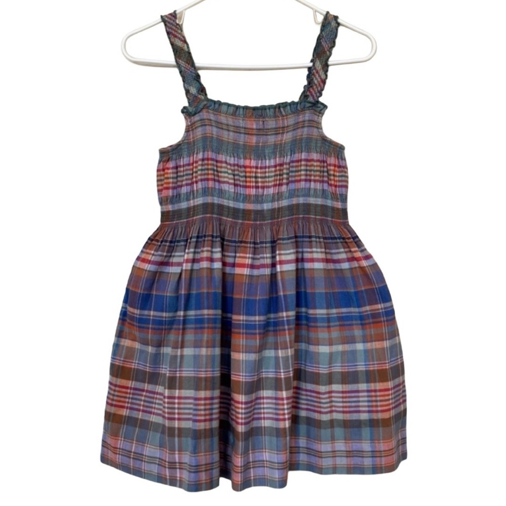 Ralph Lauren Girls Plaid Sundress with Smocked Bodice - Multicolor 6X
